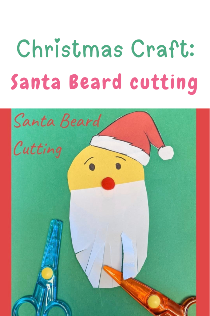 santa beard cutting craft for kids