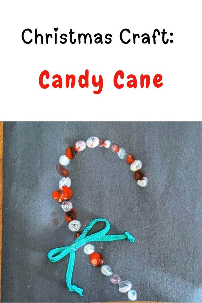 candy cane thumbprint art for kids