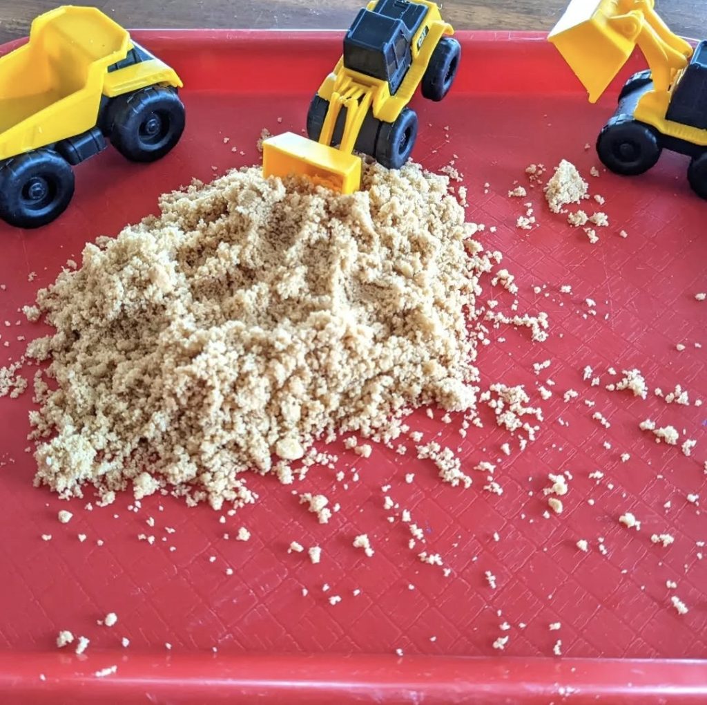 edible sand for invitation play construction site