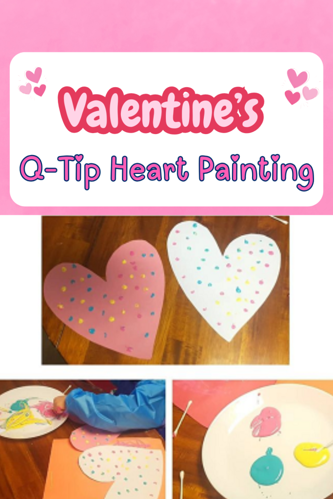 valentine's heart q-tip painting